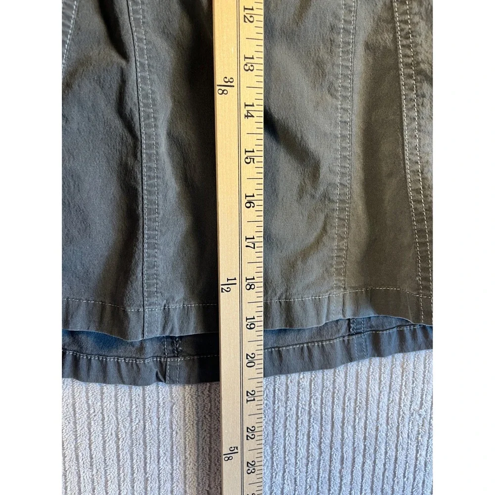 Kuhl Skirt Womens 12 Gray Olive A-Line Utility Hiking Y2K Outdoor Cotton Nylon